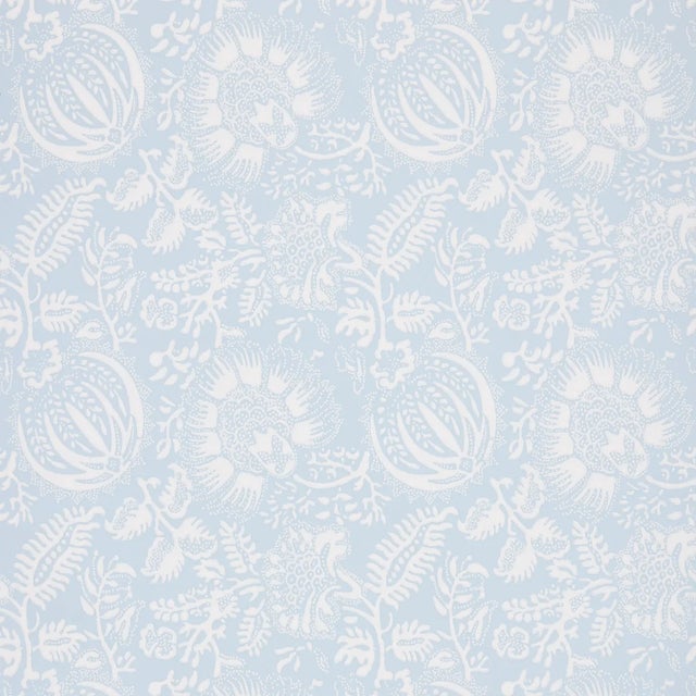 Schumacher Pomegranate Print Wallpaper In Sky For Sale