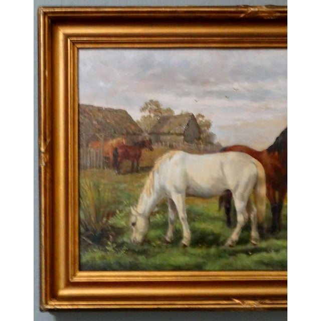 English 19th-Century Horses Grazing Oil Painting Circle J F Herring For Sale - Image 3 of 10