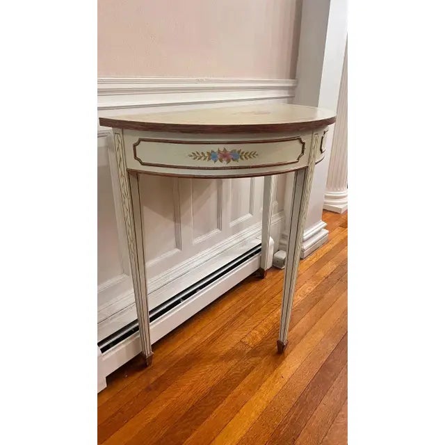 Maitland - Smith 1990s Maitland-Smith Demilune Hand-Painted Console Table For Sale - Image 4 of 12