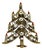 Vintage Pakula Candle Christmas Tree Pin Gold-Plated With Rhinestones For Sale