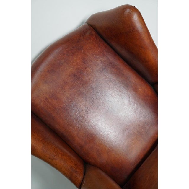 Vintage Dutch Cognac Colored Leather Club Chair For Sale - Image 6 of 17