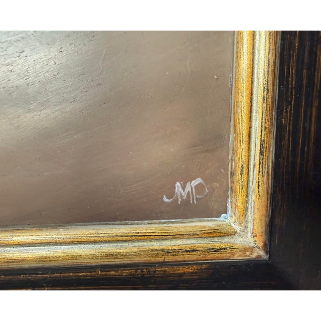 Contemporary 1970s Contemporary Original JMP Foggy Coastline Seascape Beach Oil Painting on Board For Sale - Image 3 of 11