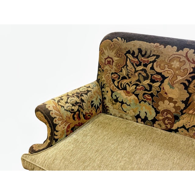French Antique Needlepoint Tapestry Settee For Sale - Image 3 of 6