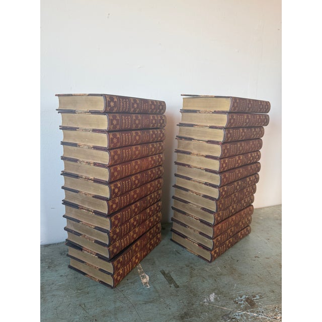 Animal Skin Antique 24 Book Set of 'Complete Works of George Eliot' in Leather-Bound Volumes - By Harper & Brothers For Sale - Image 7 of 15