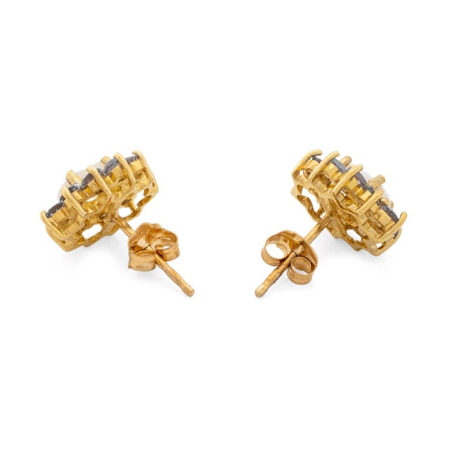 Modernist Opal and Tanzanite 14k Yellow Gold Jewelry Set, 3 For Sale - Image 9 of 12