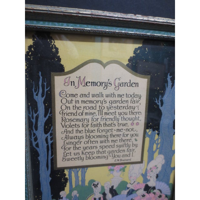 1920s Art Deco Art Print of Memory's Garden For Sale - Image 5 of 5
