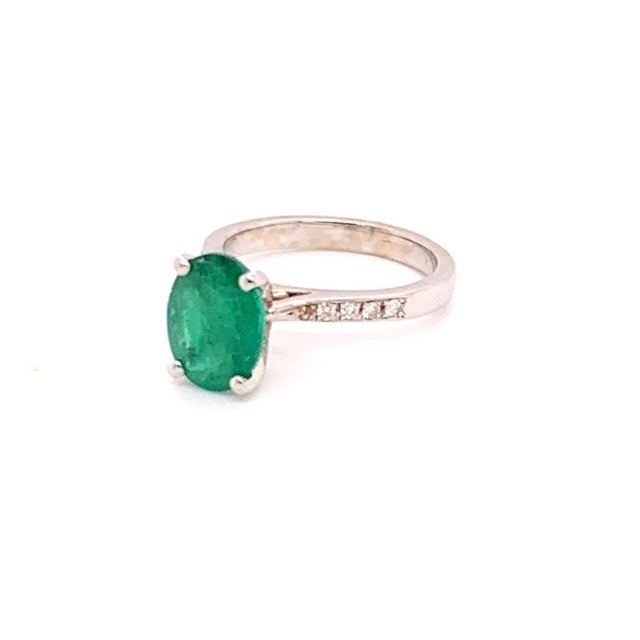 Natural Finely Faceted Quality Emerald Diamond Ring 14k Gold 1.83 TCW Certified $3,950 920738 This is a Unique Custom Made...