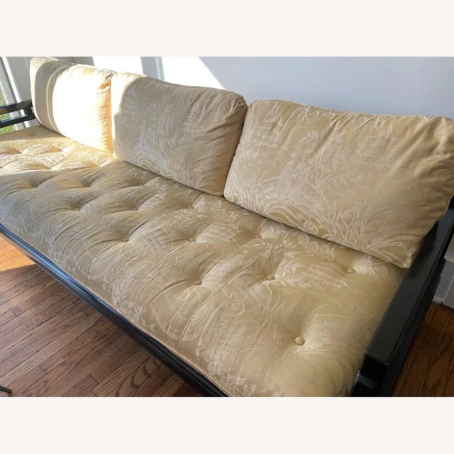 Vintage Chinoiserie Silk Sofa Attributed to Michael Taylor For Sale - Image 10 of 13