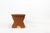 Low French Rustic Church Stool in Terracotta Painted Wood, 1890s For Sale - Image 5 of 11