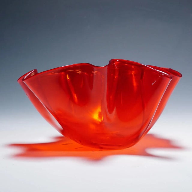 Fulvio Bianconi Venini Vase 'Fazzoletto' in Red, Venice Murano 1950s For Sale - Image 4 of 9