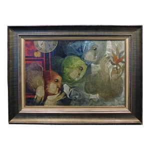 Sunol Alvar "Interior Siete Venticinco"Original Oil on Canvas With Custom Frame