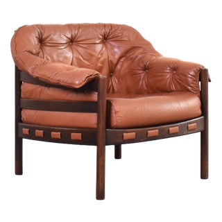 Mid-Century Oak & Leather Armchair by Arne Norell for Coja, 1960s For Sale