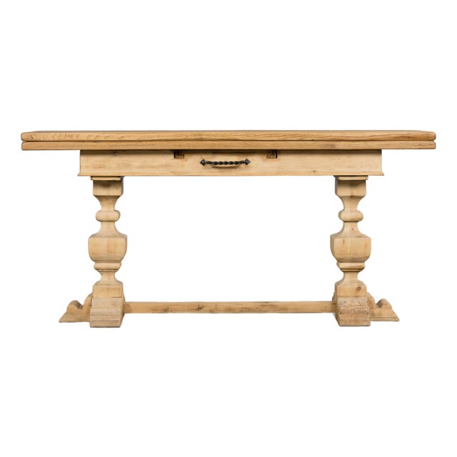 Country French Louis XIII Style Bleached Mixed Wood Folding Table For Sale