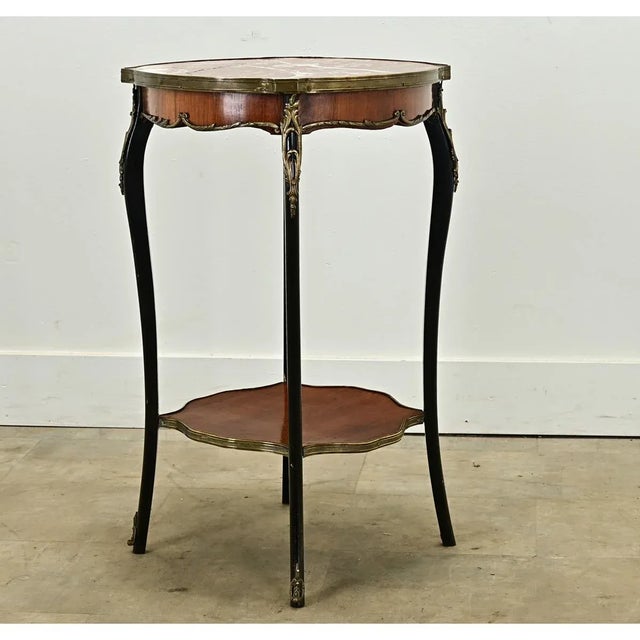 French 19th Century Rosewood and Marble Side Table For Sale - Image 10 of 10