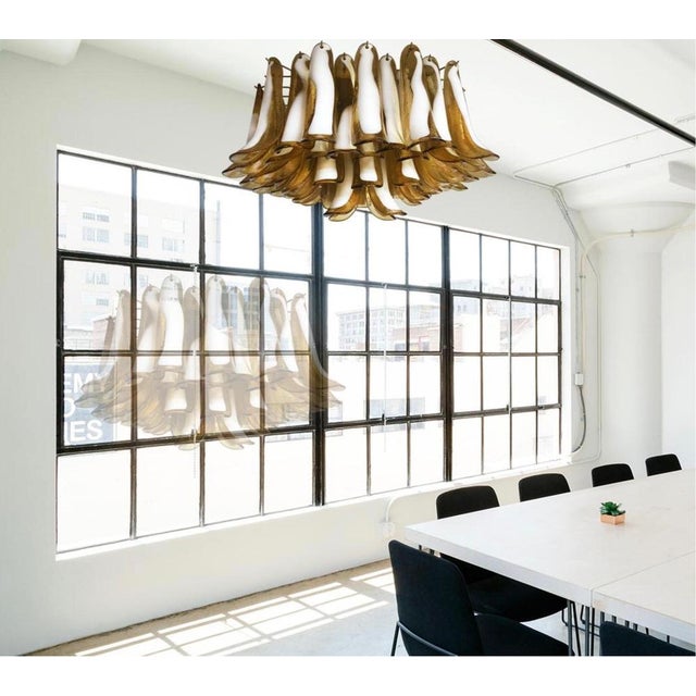 Italian Murano Glass Petal Ceiling Lamps, 1990s, Set of 2 For Sale - Image 6 of 18