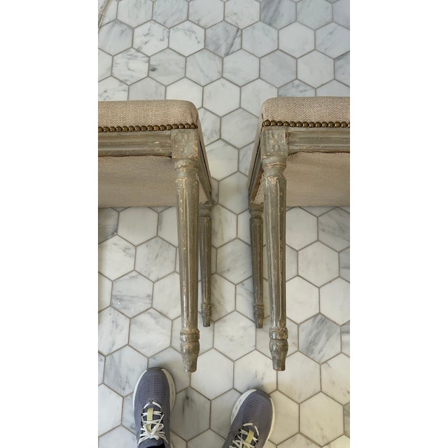 Late 20th Century Louis Style Upholstered Benches, 2 Pieces For Sale - Image 4 of 15