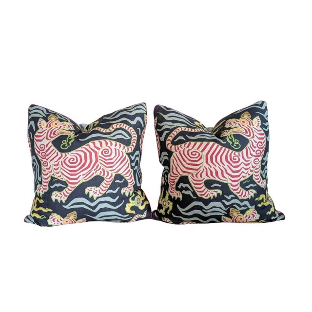 Clarence House Clarence House Tibetan Dragon Pillows, a Pair For Sale - Image 4 of 5