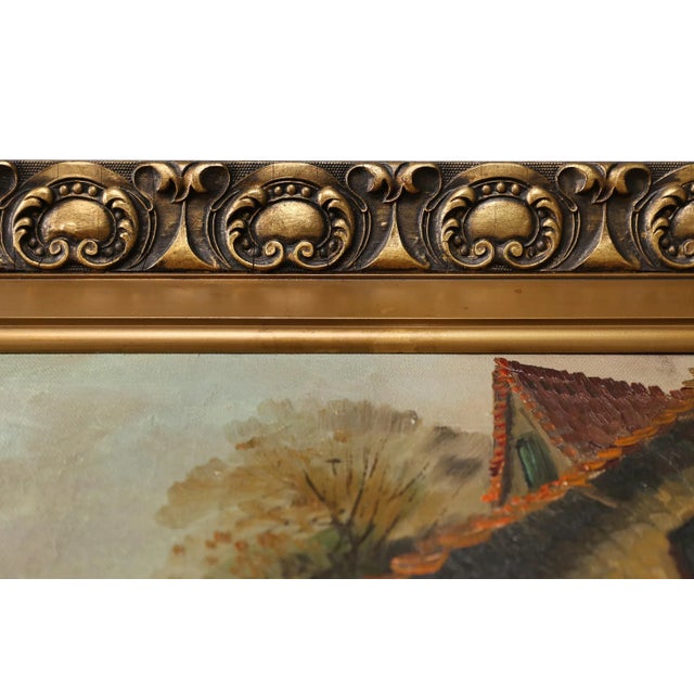 French Artist, Farm, 1920, Oil on Canvas, Framed For Sale - Image 8 of 11