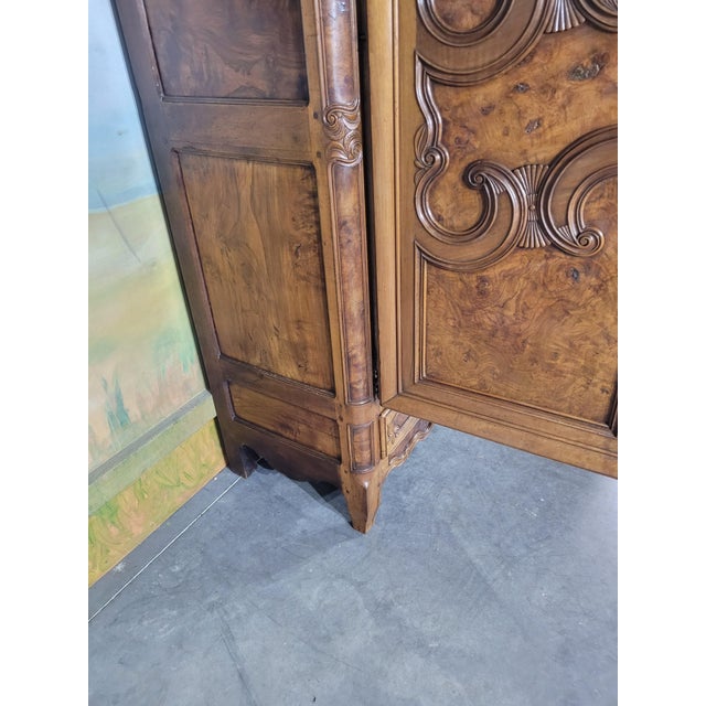 Walnut and Elm Bresse Wardrobe For Sale - Image 4 of 12