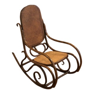 Vintage Thonet-Style Bentwood Rocker For Sale