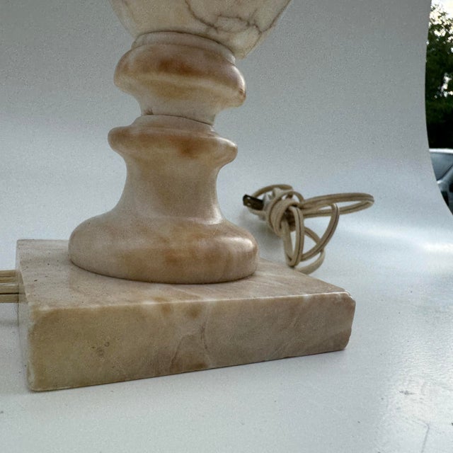 Neoclassical Italian Alabaster Urn Table Lamps- A Pair For Sale - Image 12 of 12