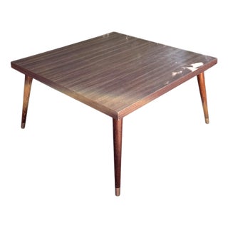 Mid-Century Single Tiered Square Coffee Table For Sale