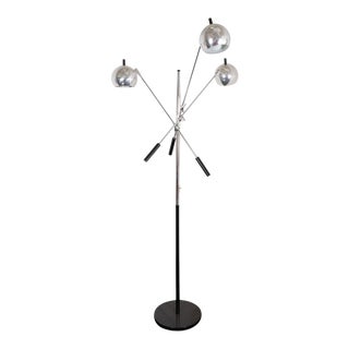 Vintage 1960s Orbital Chrome Floor Lamp in the Style of Sonneman For Sale