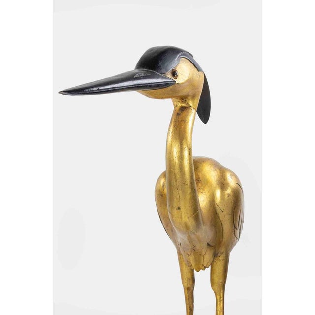 Vintage Life Size Heron Sculpture, Lacquered Fiberglass, 1980s Italy For Sale - Image 3 of 10