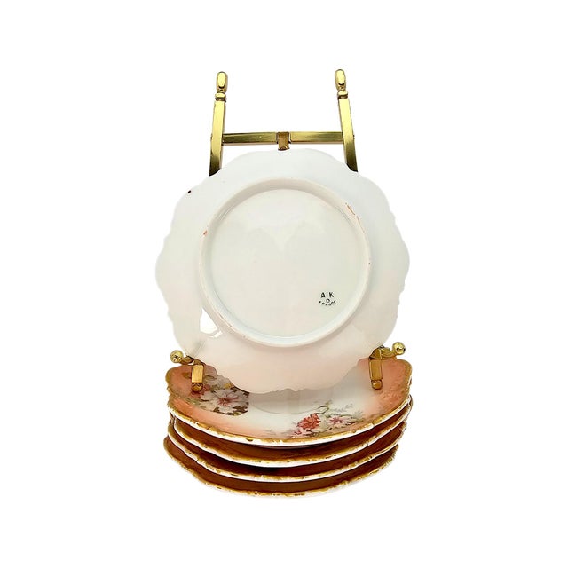 Limoges, France 1900s Klingenberg & Dwenger Limoges Hand-Painted Chocolate Cups & Saucers - 9 pcs For Sale - Image 4 of 10