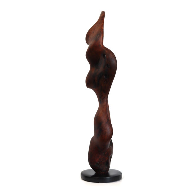 Diva - Medium Size Abstract Organic Form Redwood Sculpture on Wood Base Original Artwork by Joe Garnero For Sale In Los Angeles - Image 6 of 11