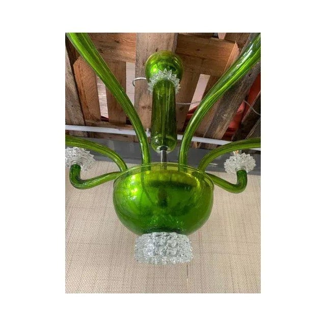 Green Murano Glass Chandelier with Trasparent Rostrato Boubeches from Simoeng For Sale - Image 6 of 11