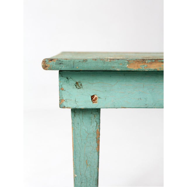 Antique Painted Primitive Farmhouse Side Table For Sale - Image 6 of 14