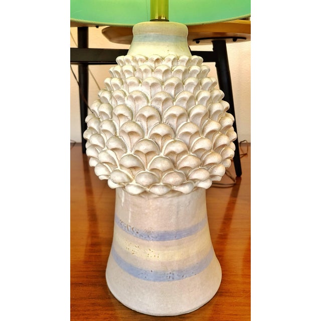 A substantial, hand-built, pinecone table lamp in the Etruscan tradition, attributed to Ivo de Santis for GLI ETRUSCHI....