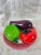 Vintage Art Glass Fruit Centerpiece on Portuguese Plate Tomato Lemon Eggplant For Sale In Portland, OR - Image 6 of 10