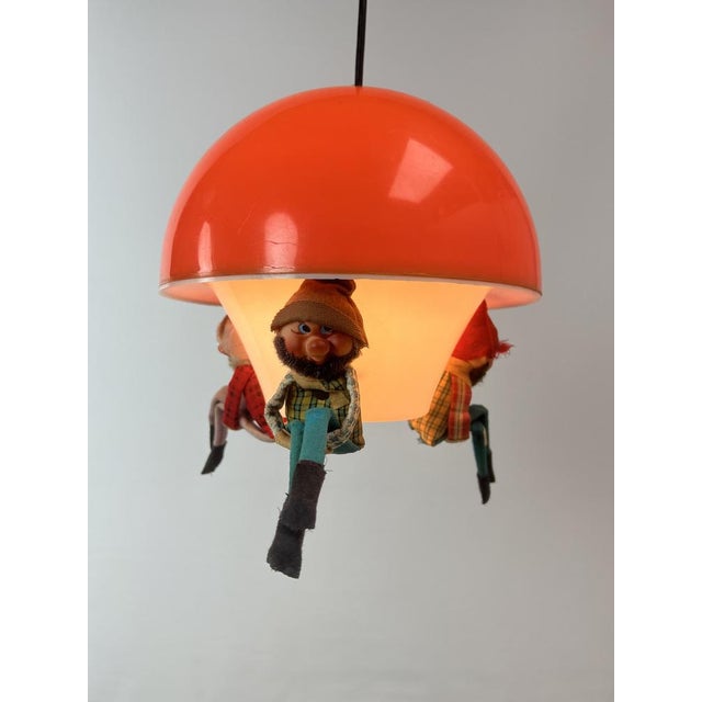 Vintage Children's Room Hanging Lamp with Dwarfs, 1970s For Sale - Image 13 of 15