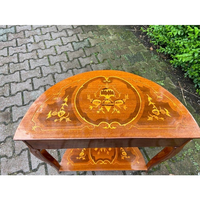 1980 French Louis XVI Mahogany Bronze Side Table For Sale - Image 9 of 10