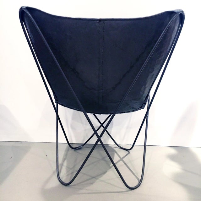 Mid 20th Century Hammered + Welded Patchwork Steel Butterfly B K F Chair For Sale - Image 5 of 10