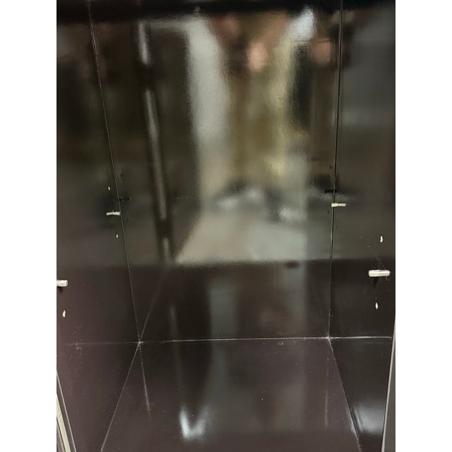 Paint Worlds Away Ava Black Lacquer Mirror Buffet, Set of Three For Sale - Image 7 of 12