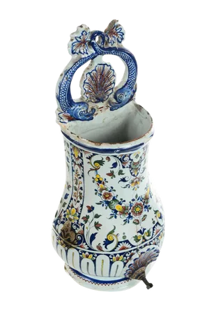 19th Century Antique Wall Pocket Enamel Fountain