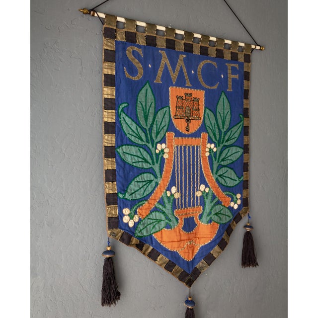 William Morris Antique British Music or Choral Procession Banners Orford Castle Suffolk For Sale - Image 4 of 17
