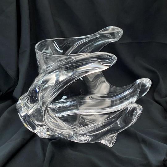 Vannes Le Chatel Signed Crystal Sculpture/Centerpiece - Large, Freeform, Vintage (11”x11”x10”) Please Read For Sale In Philadelphia - Image 6 of 18