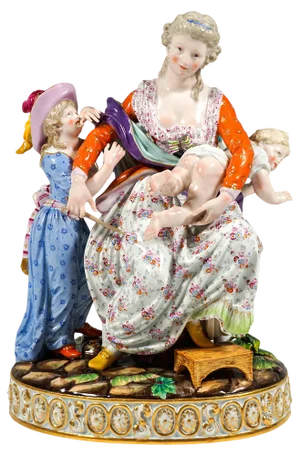 Rococo Love and Indulgence Figurine Group by J.C. Schönheit for Meissen, 1840s