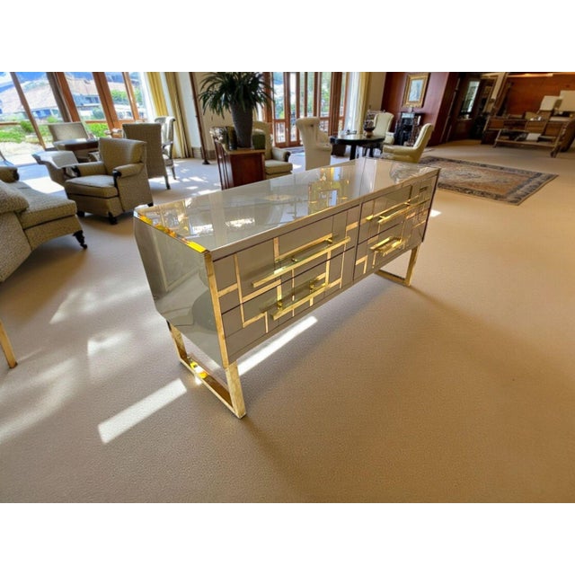 Sideboard in Gold and Brass Glass from Justfurnituress SRL For Sale - Image 9 of 18