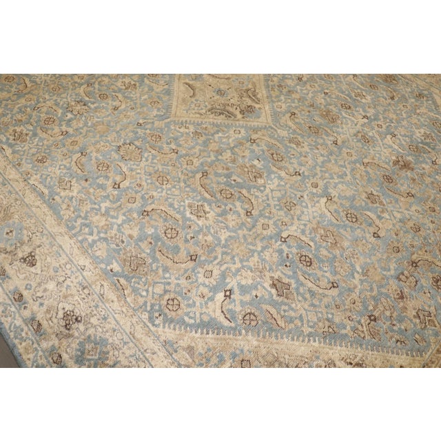 Persian Early 20th Century Soft Blue Persian Mahal Rug - 10'1" x 13'6" For Sale - Image 3 of 11