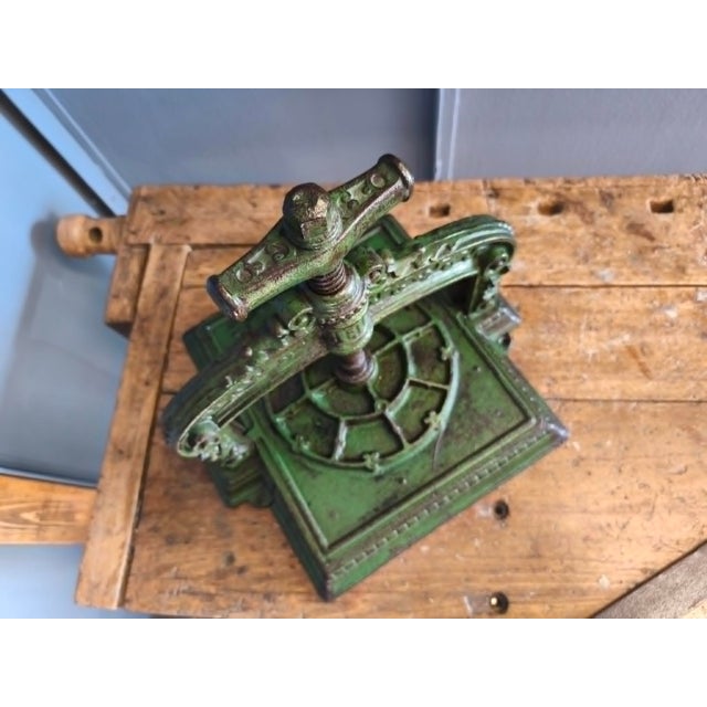 Forest Green Cast Iron Book Press, Late 19th Century For Sale - Image 8 of 18