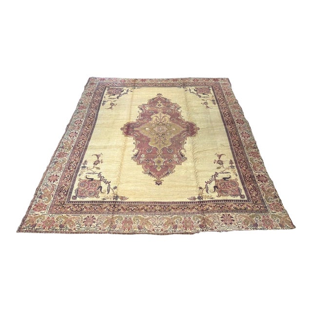 Antique Agra Rug | Medallion Design | 14×16 For Sale