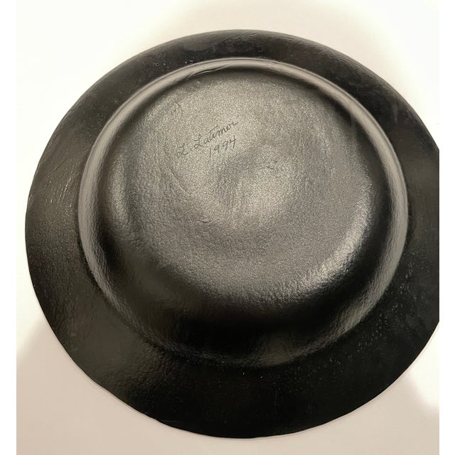 Dark Green 1994 Lynn Latimer Iridescent Art Glass Bowl For Sale - Image 8 of 8