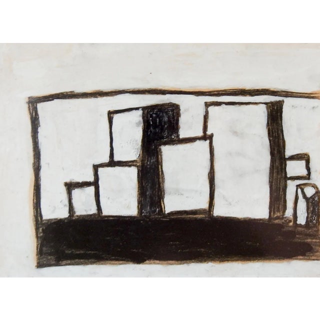 Vintage Mid Century Abstract Black & White Geometric Painting Chairish