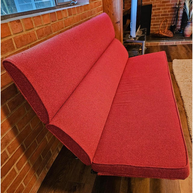 Mid-Century Modern Authentic Herman Miller Eames Compact Sofa in Red Upholstery For Sale - Image 3 of 7