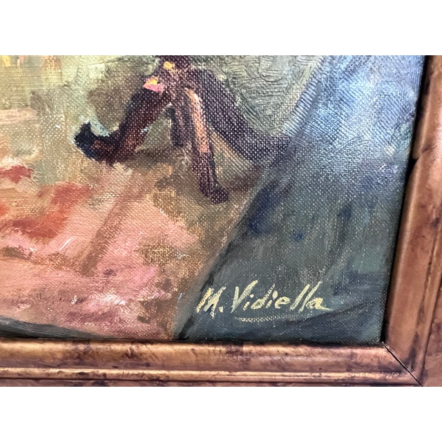 Gray M. Vidiella (Europe 20th Century) Oil Painting on Canvas, Genre Scene, Framed For Sale - Image 8 of 12